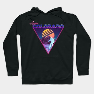 Retro Vaporwave Ski Mountain | Aspen Colorado | Shirts, Stickers, and More! Hoodie